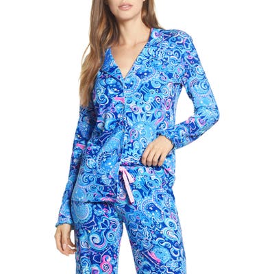 Lilly Pulitzer Ruffle Cuff Pajama Top, Blue