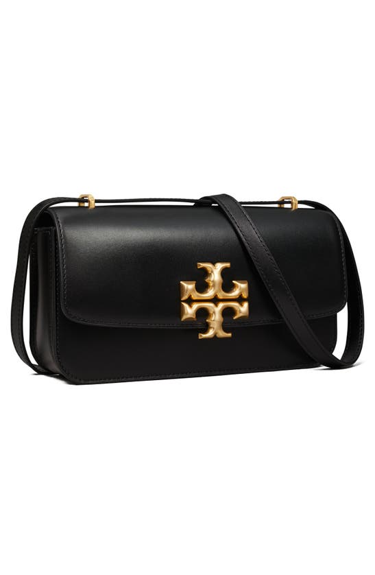 Shop Tory Burch Small Eleanor Rectangular Convertible Leather Shoulder Bag In Black