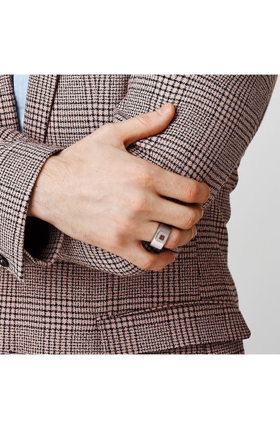 Delmar Diamond Square Ring In Silver