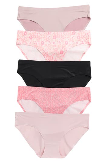 Secret Lace Ultra Luxe 5-pack Lace Briefs In Pink/black/floral Pink
