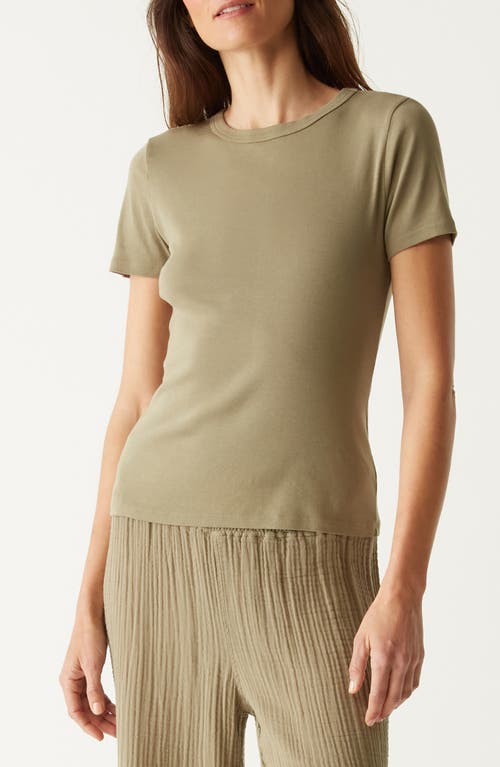 Shop Michael Stars Mady Crew Neck T-shirt In Olive