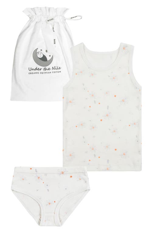 Under the Nile Kids' Organic Cotton Tank Top & Underwear Set in White/Floral at Nordstrom