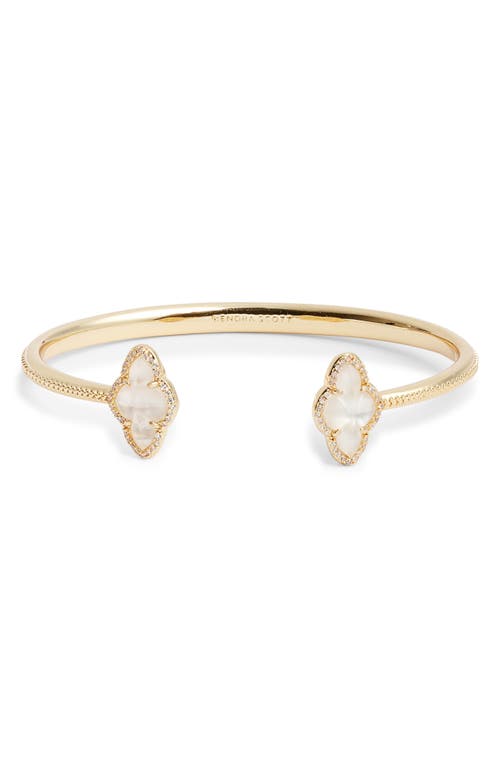 Kendra Scott Abbie Pave Frame Cuff Bracelet in Gold Ivory Mother Of Pearl 