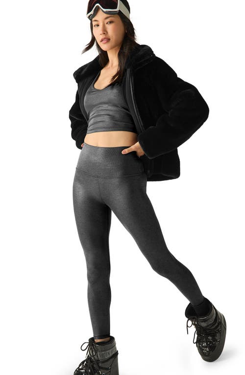 Beyond Yoga On The List Faux Fur Jacket In Black