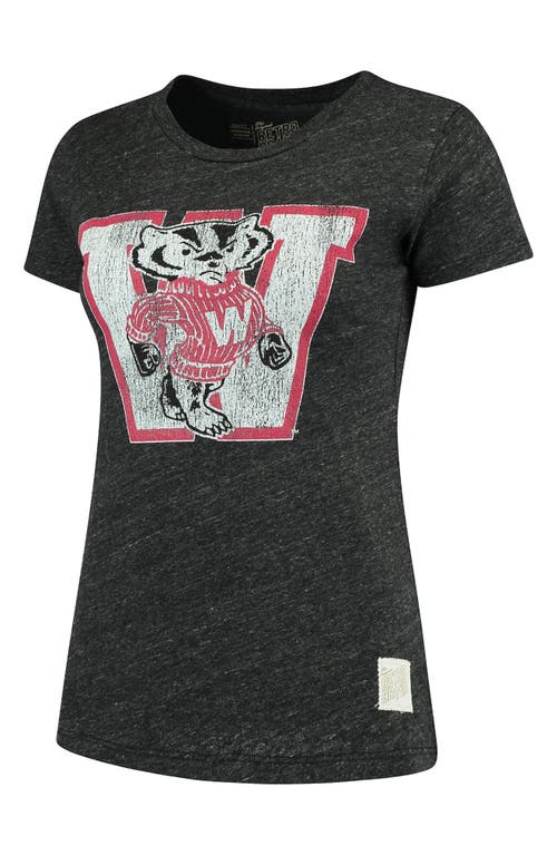 UPC 191260010738 product image for Women's Original Retro Brand Heathered Black Wisconsin Badgers Tri-Blend Crew Ne | upcitemdb.com