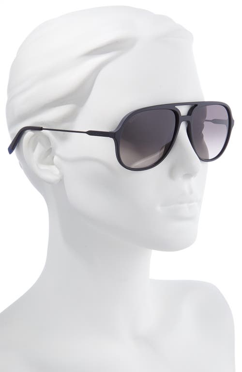 Ferragamo Lifestyle 60mm Aviator Sunglasses In Matte Black/grey Gradient