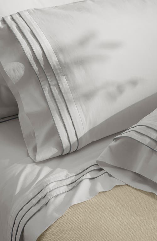 Shop Boll & Branch Signature Triple Pleat Organic Cotton Sheet Set In White/shore