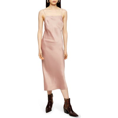 Topshop Satin Midi Slipdress, US (fits like 2-4) - Pink