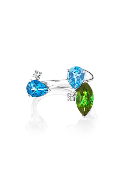 Hueb Topaz & Emerald Open Ring in White Gold at Nordstrom, Size 7