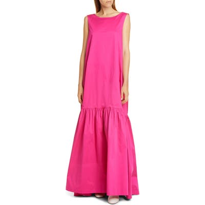 Co Sleeveless Low Back Stretch Cotton Gown, Pink