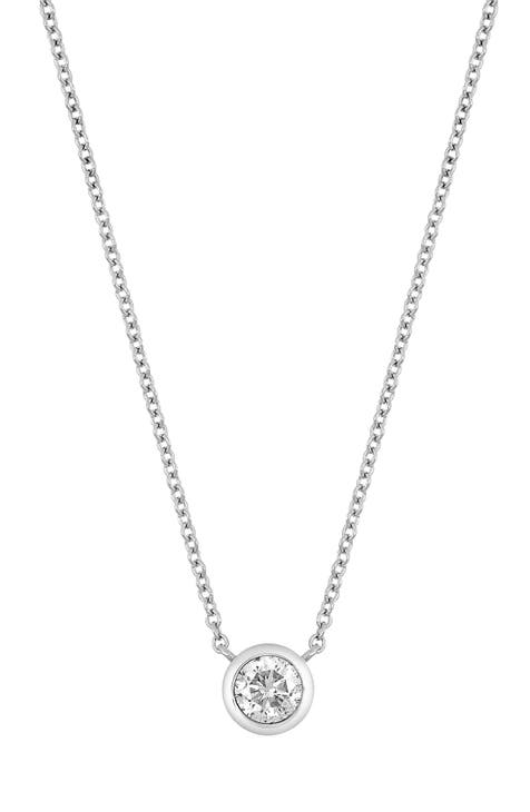 14K Gold Bezel Diamond Pendant Necklace - 0.50 ctw (Nordstrom Exclusive)