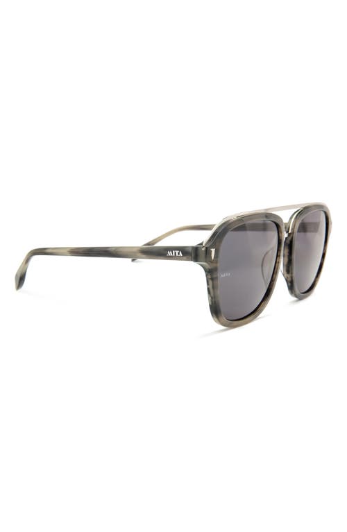 Shop Mita Sustainable Eyewear Lincoln 57mm Square Sunglasses In Shiny Brown Horn/smoke