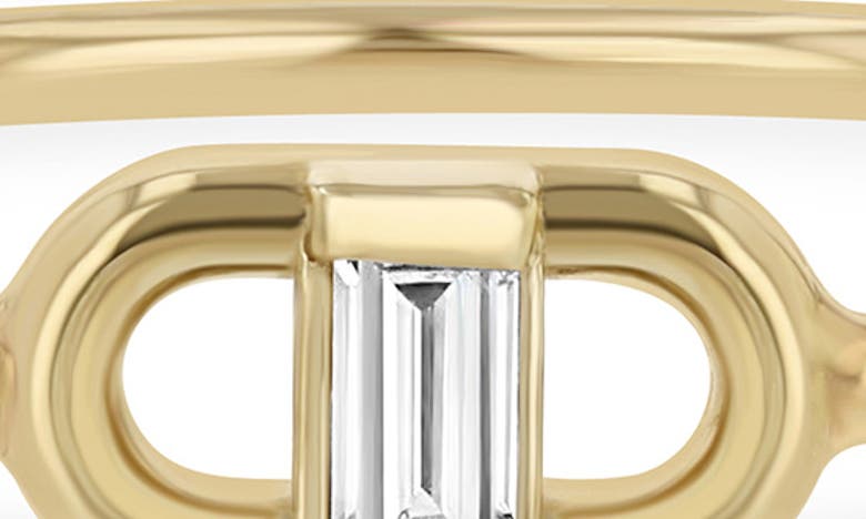 Shop Zoë Chicco Diamond Oval Link Ring In Yellow Gold