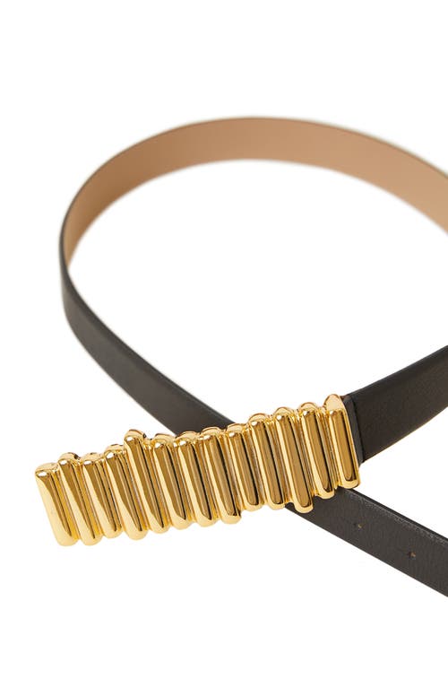 Shop B-low The Belt Vesna Leather Belt In Black Gold