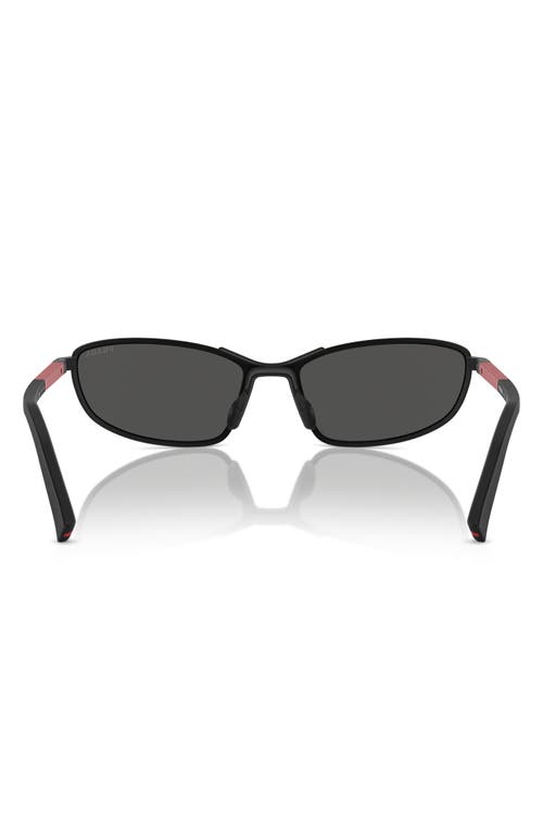 Prada Linea Rossa Matte Black Metal Sunglasses In Matte Black