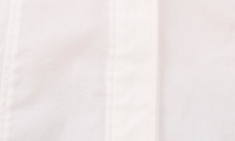 Shop Cece Ruffle Sleeve Stretch Cotton Poplin Top In Ultra White