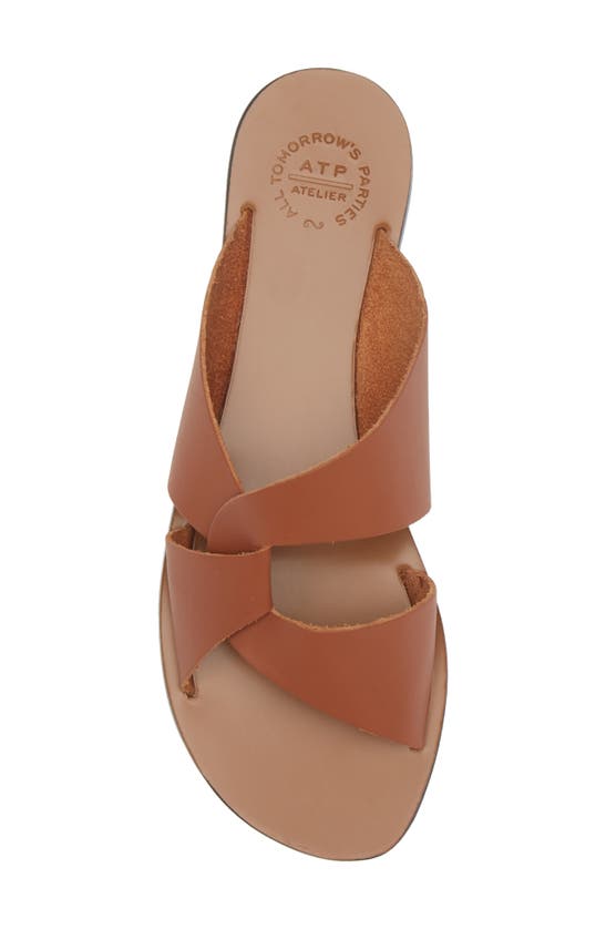 Atp Atelier Allai Brandy Leather Flat Sandals In Brandy