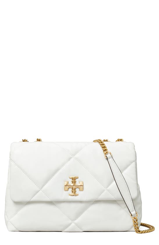 Tory Burch Kira Diamond Quilted Leather Convertible Shoulder Bag In Cirrus Cloud