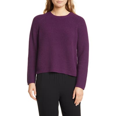 Eileen Fisher Cashmere & Wool Sweater, Purple