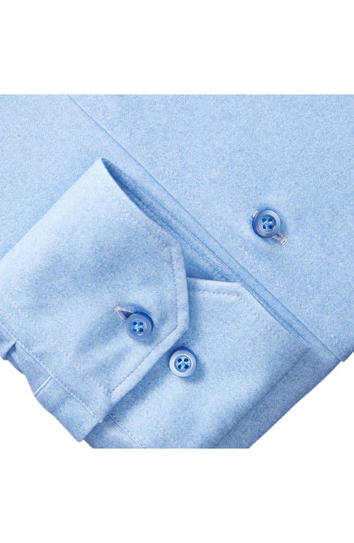 Shop Emanuel Berg Modern Fit 4flex Knit Dress Shirt In Bright Blue