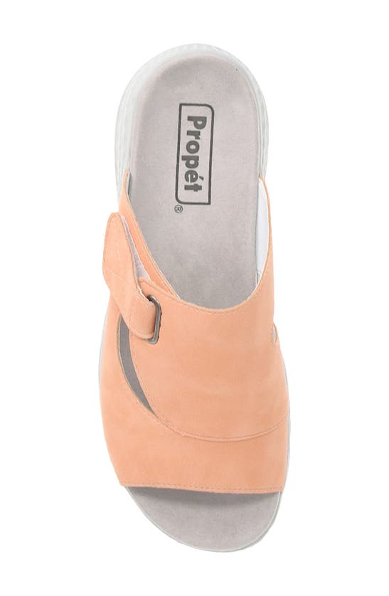 Shop Propét Travelactiv Sedona Slide Sandal In Apricot