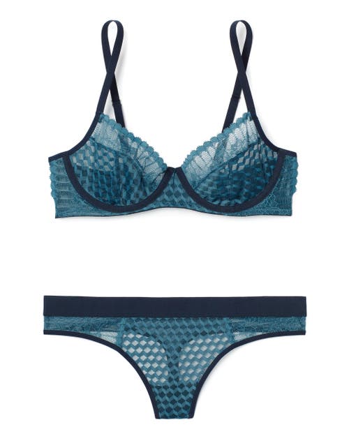 Shop Naia Adaline Unlined Balconette Bra In Dark Blue