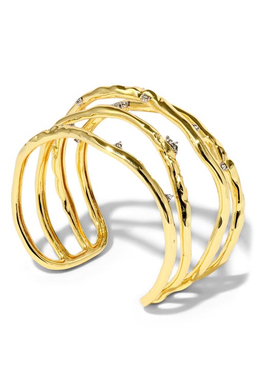 Shop Alexis Bittar Brut Crystal Thorn Orbital Bangle Bracelet In Gold Crystals