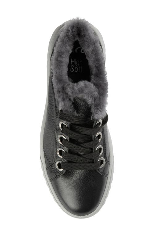 Ara Mikky Genuine Shearling Sneaker In Black