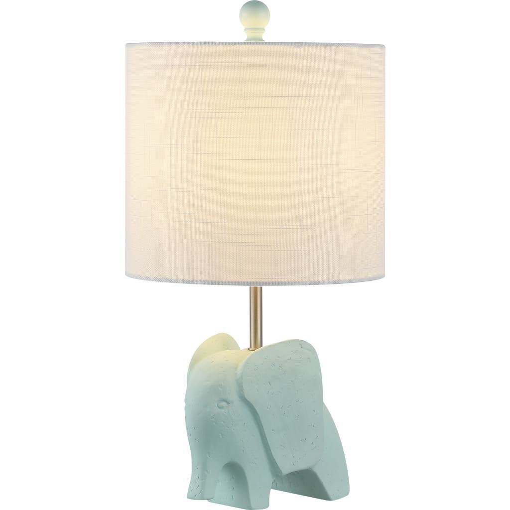 Jonathan Y Koda Eclectic Southwestern Resin/iron Elephant Led Kids' Table Lamp In Turquoise