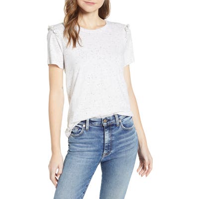 Lucky Brand Ruffle Trim Crewneck T-Shirt, Grey