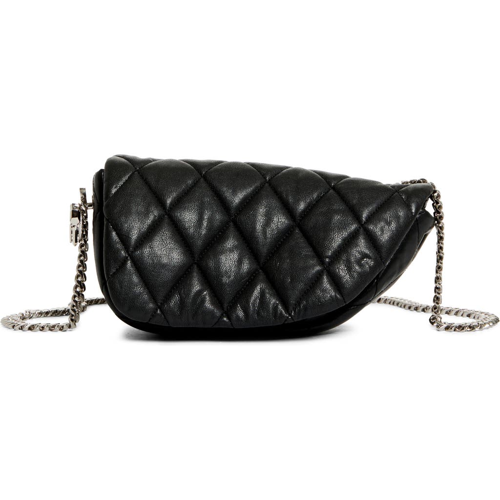 Burberry Small Shield Quilted Leather Shoulder Bag In Black