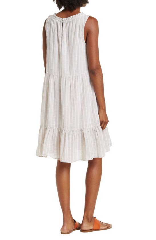 Beachlunchlounge Saison Sleeveless Linen Blend Dress In Skimming Stone