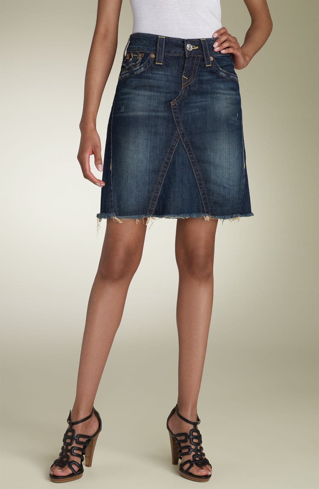 True Religion Brand Jeans 'Abby' Denim Skirt (Dark Drifter Wash) Nordstrom