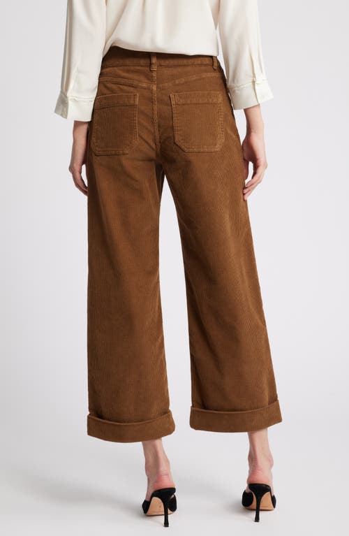 Shop Frame '70s Corduroy Wide Leg Pants In Toast