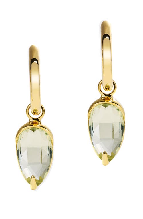 By Pariah Acorn Drop Hoop Earrings In Green Amethyst
