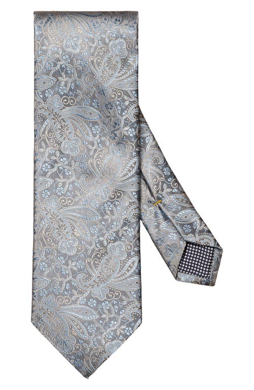 Paisley Floral Silk Tie in Lt/Patel Grey