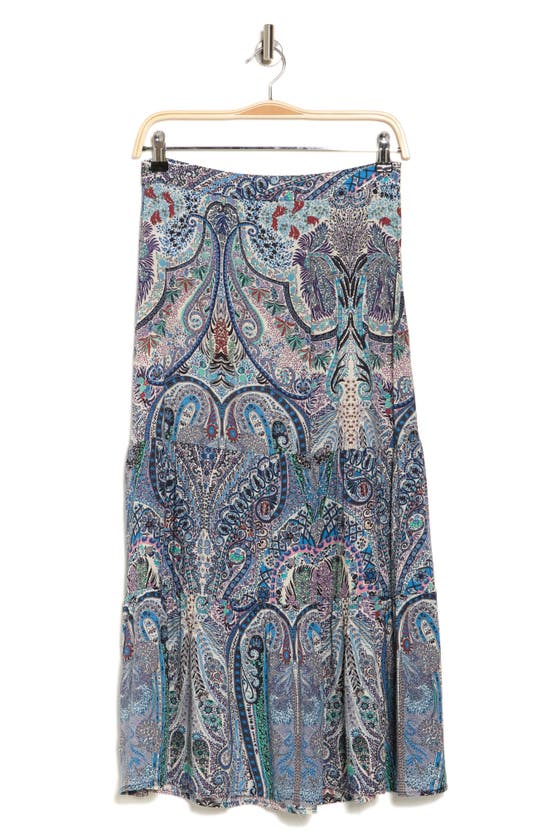 T TAHARI TIERED PAISLEY MAXI SKIRT