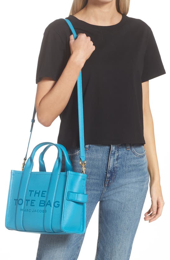 Marc Jacobs The Leather Mini Tote Bag In Barrier Reef