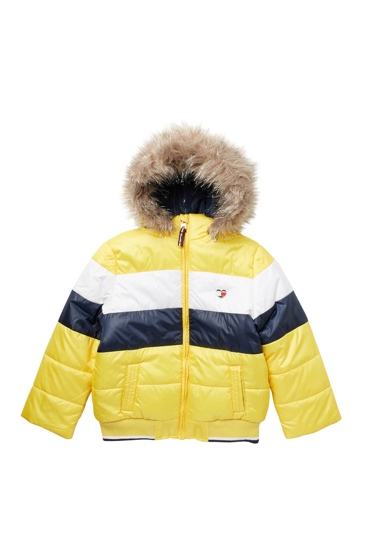 tommy hilfiger colorblock puffer
