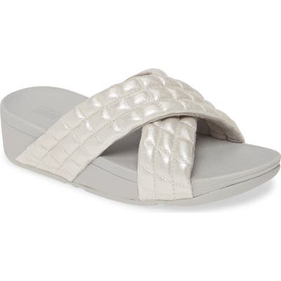 Fitflop Lulu Padded Shimmy Suede Slide Sandal, Metallic