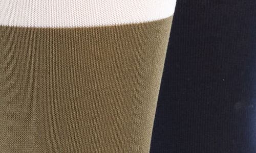 Thom Browne Fun-mix 4-bar Mid Calf Socks In Dark Green