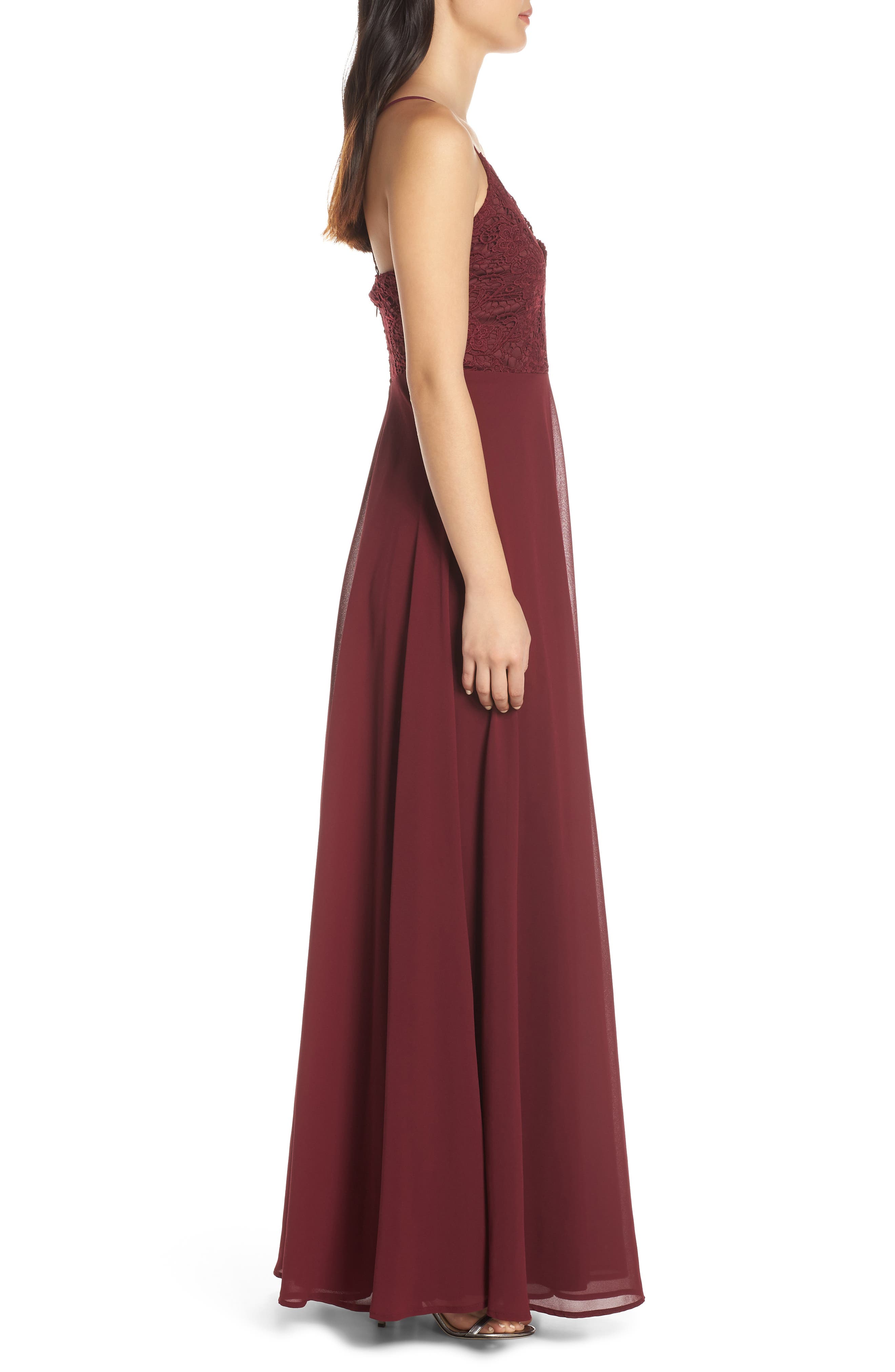 lulus v neck chiffon gown nordstrom