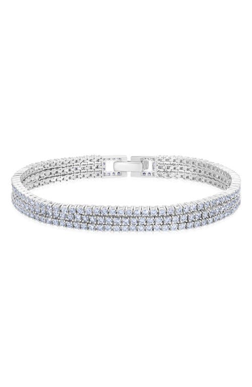Crislu Layered Tennis Bracelet in Platinum