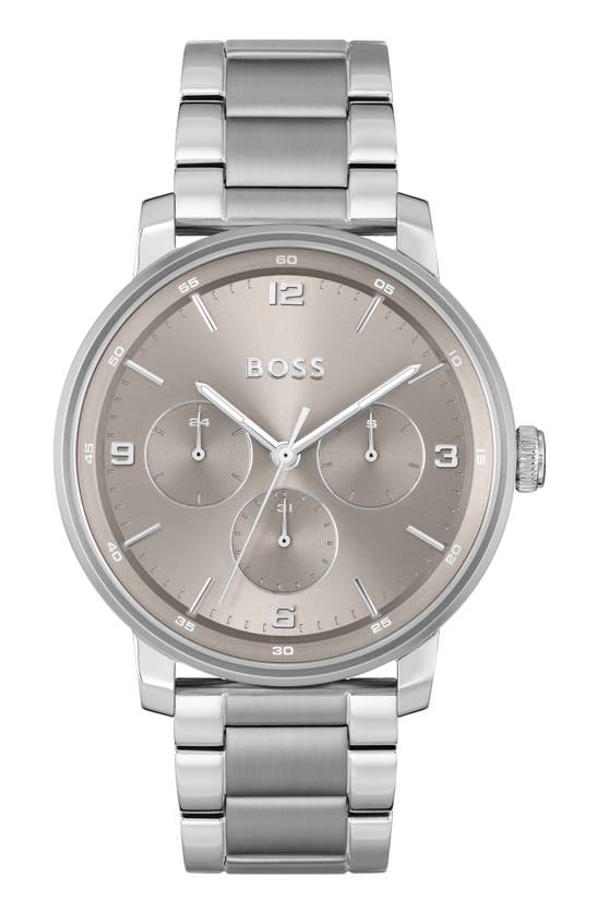 Shop Hugo Boss Contender Bracelet Watch, 44mm In Gray