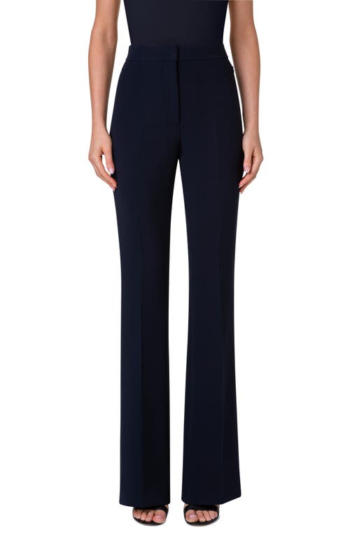 Akris Farida Stretch Wool Bootcut Pants Navy at Nordstrom,