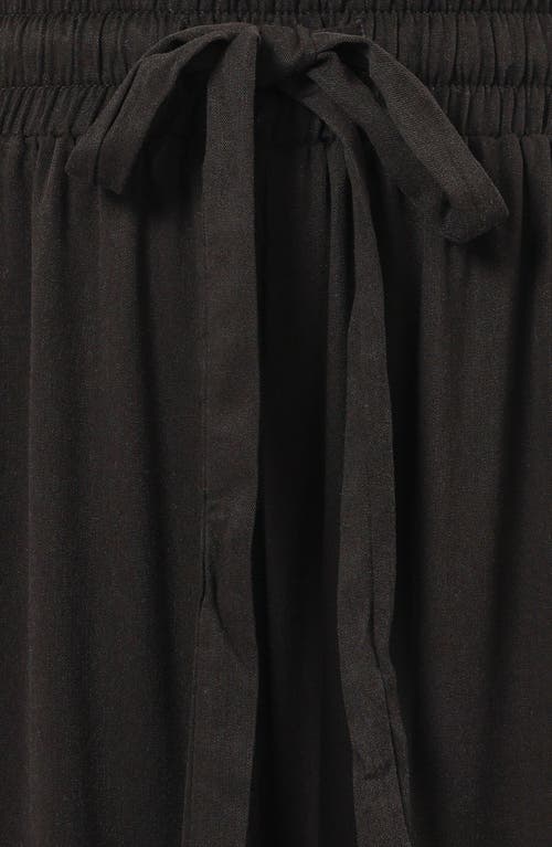 Petal And Pup Petal & Pup Teddy Tie Waist Wide Leg Pants In Black
