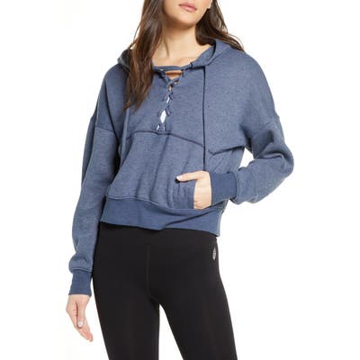 Free People Fp Movement Believe It Lace-Up Hoodie, Blue