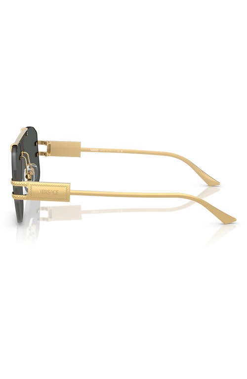 Versace 60mm Rectangular Sunglasses In Dark Grey