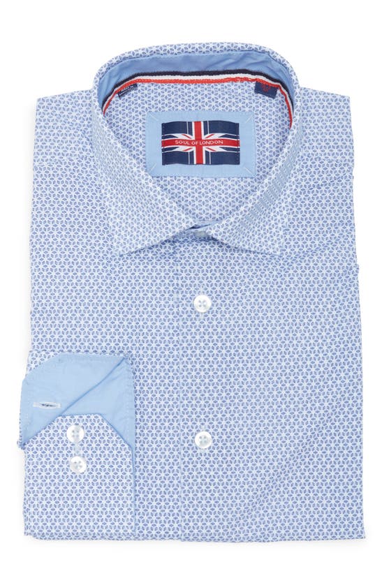 Shop Soul Of London Geometric Dot Dress Shirt In Navy