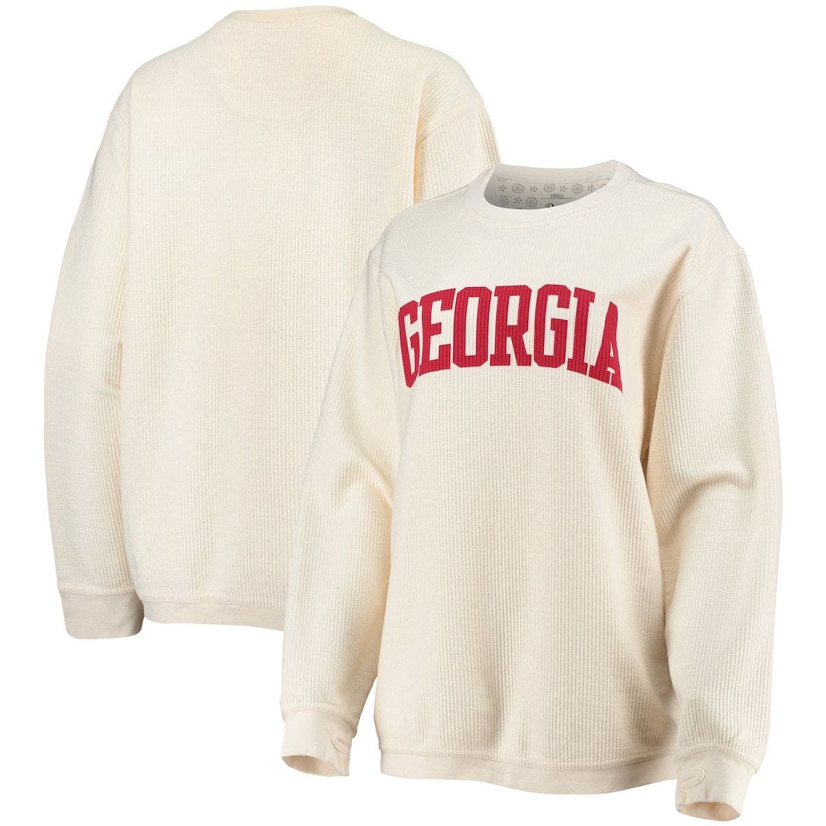 Women's Pressbox White Georgia Bulldogs Comfy Cord Vintage Wash Basic ...